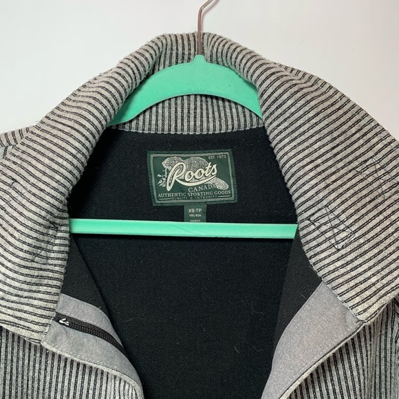 Roots Canada long striped toggle funnel neck coat - Picture 2 of 9